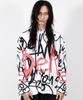 Deumakeu M Street Graffiti Oversized Long-Sleeve T-Shirt