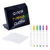 12Pcs Mini Chalkboard Sign with Marker Pens Dry-Erase Desktop Blackboard
