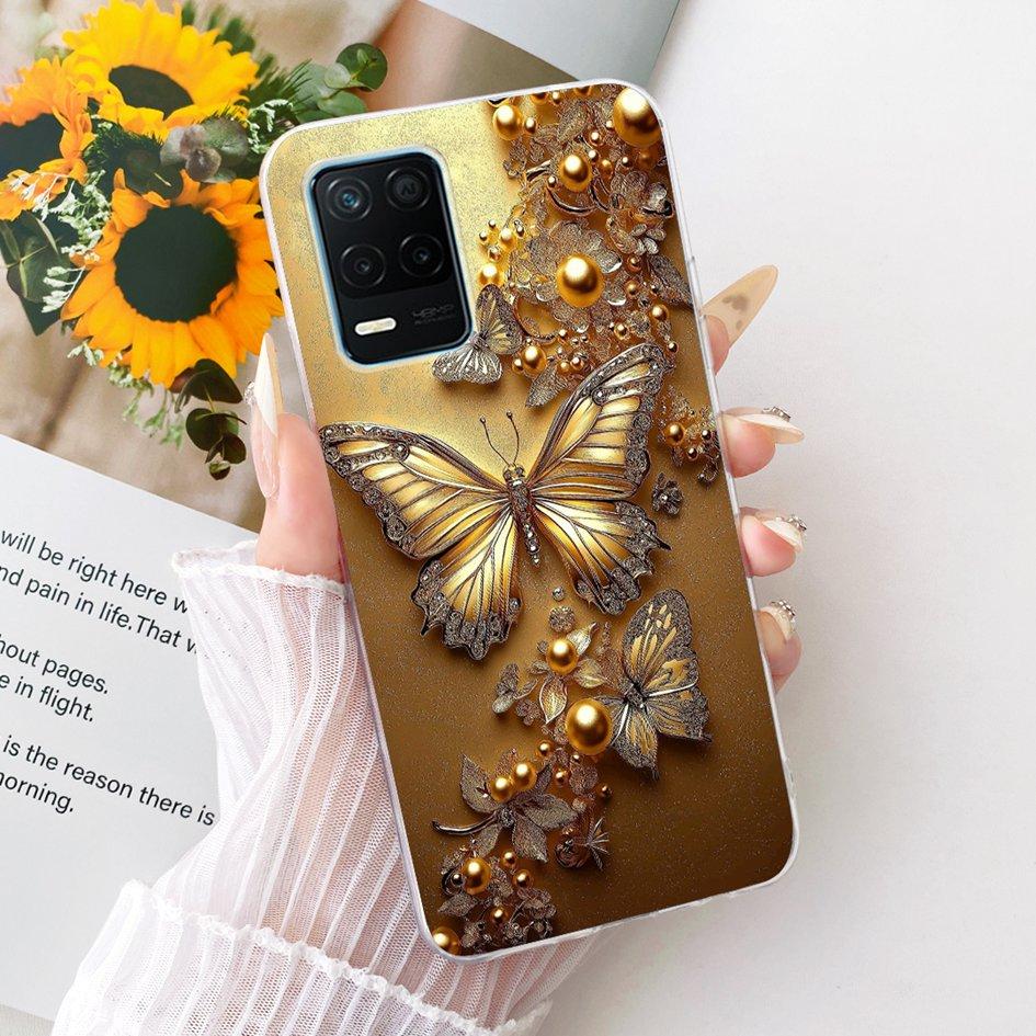 For Realme 8 5G Case RMX3241 Popular Butterfly Soft Silicone Clear TPU Cover For Realme Narzo 30 5G Funda Realme8 8s 5G V13 Capa