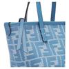 Fendi Roll Denim Effekt FF Jacquard Baumwolle Tragetasche Einkaufstasche Schulter Crossbody Handtasche Mini Damen Tote Blau 8BS096AUPXF1SKL