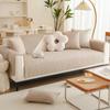 Simple Plush Sofa Cushion Solid Color All-Season Universal Seat Cushion Modern Non-Slip Sofa Cover Retro Cushion Cover Towel