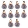 10 stykker 16 mm Tiny Star Glass Ball Charms Pendant DIY Craft rosa