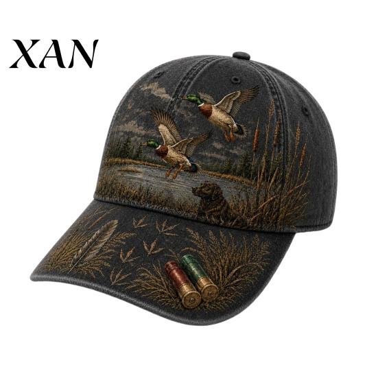 Cappello da Escursionismo con Visiera Curva, Cappellino da Baseball Vintage da Caccia, Cappello con Motivo Cane da Anatra, Traspirante, Assorbe l'Umidità, Regolabile, Regalo per Appassionati