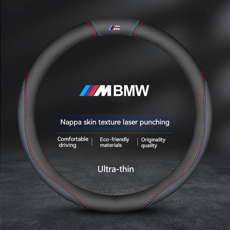 For BMW M X1 X3 X5 X6 E39 E46 E87 E90 E92 F10 F15 F25 F30 Carbon fiber Suede Leather Car Steering Wheel Cover Auto Accessories HG5