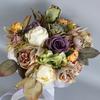 Artificial Flower Wedding Bouquet for Bride Bridesmaid Elegant Silk Flower Champagne Bridal Bouquet for Formal Occasion