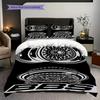 Bold Bbs Grid Bedding (1 * Duvet Cover + 2 * Pillowcase, Without Core) 2D Flat Christmas Birthday Gift Bedding Set Soft and Comfortable