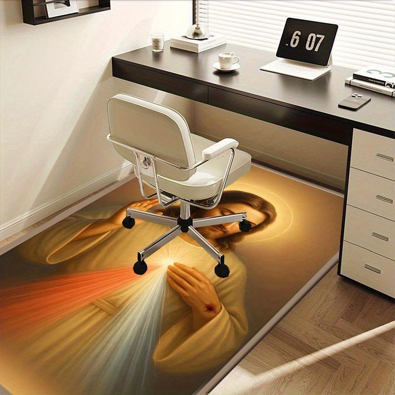 1pc Divine Light,Sacred Heart,Resurrection Office Carpet Soft Polyester Entrance Carpet Washable Non