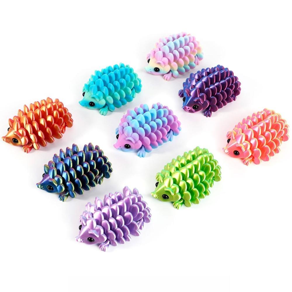 3D Printed Hedgehog Pine Cone Toy Articulated Cute Figurine for Desk Decoration Collectible Miniature Model Trending Gift