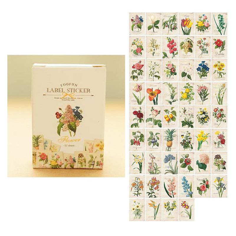 50 Pcs/box Beautiful Childhood Paper Stickers Flakes Vintage Romantic for Diary Decoration Diy Scrapbooking Stationery Sticker