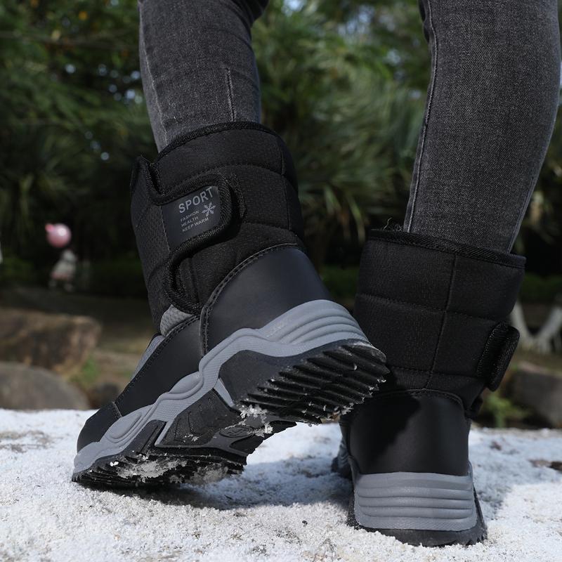 Rutschfeste und verschleißfeste High-Top-Schneestiefel für Kinder mit Plüschisolierung, Baumwollschuhe, Herren- und Damenschuhe