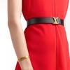 LOUIS VUITTON Monogram Canvas Leather Belts Womens Black/Brown Width 3cm