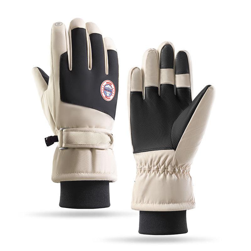 Ski Gloves Winter Warm and Cold Resistant Thick Gloves Anti Slip and Splash Proof Outdoor Hiking and Cycling Touch Screen Warm Gloves
