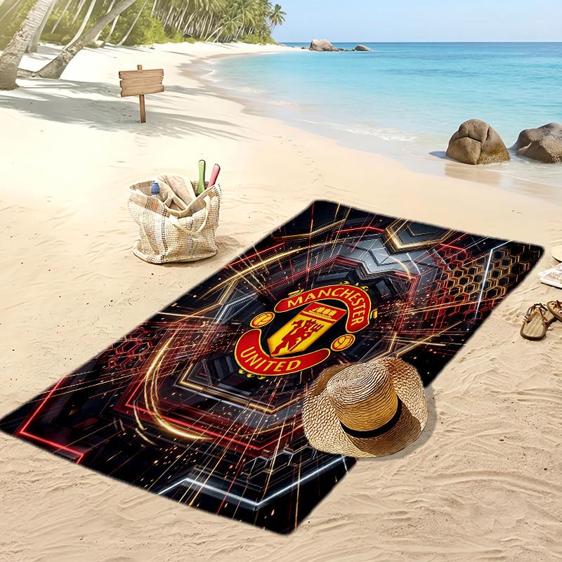 Manchester United Printed Beach Towel Quick Dry Soft TowelPortable Large Rectangular Beach Blanket for Travel Swimming Pool