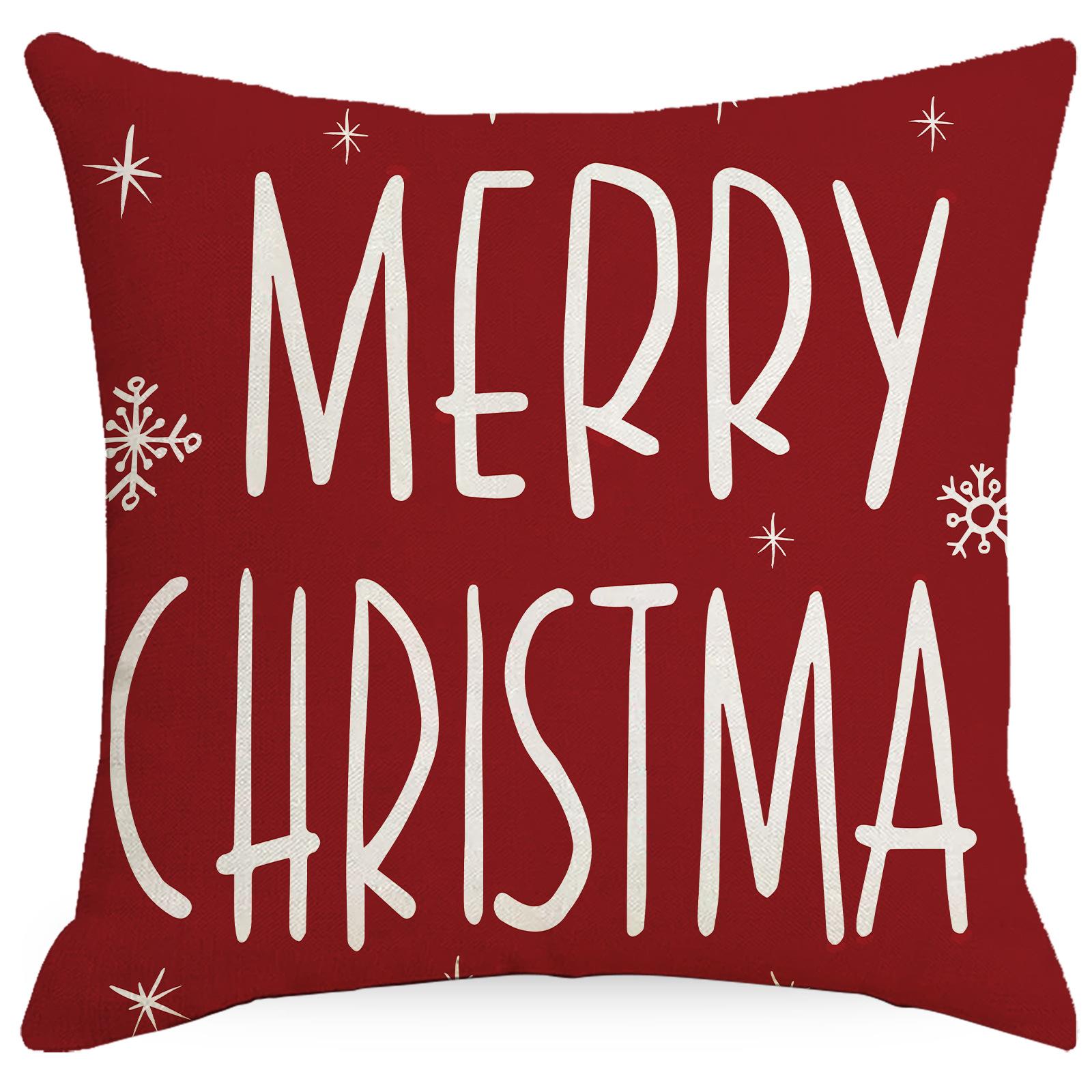 Christmas Pillow Cover Decorative Sofa Living Room Pillow Cushion Cover Linen Pillow Case Premium Durable Quality 45 * 45Cm