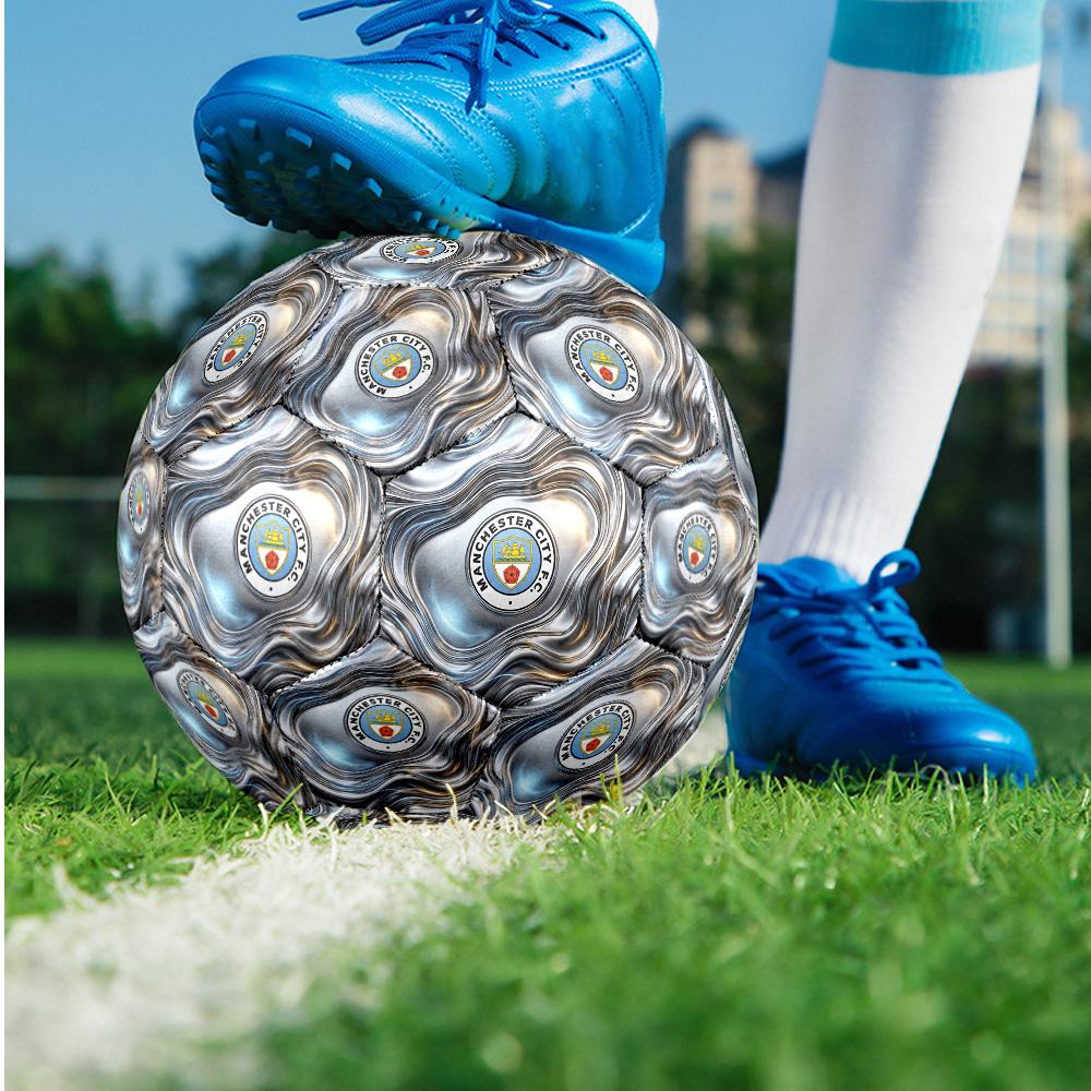 Balón de fútbol temática Manchester City Tamaño 5 Balón de fútbol Tacto Suave Balón de Fútbol Profesional para Entrenamiento Deportivo al Aire Libre