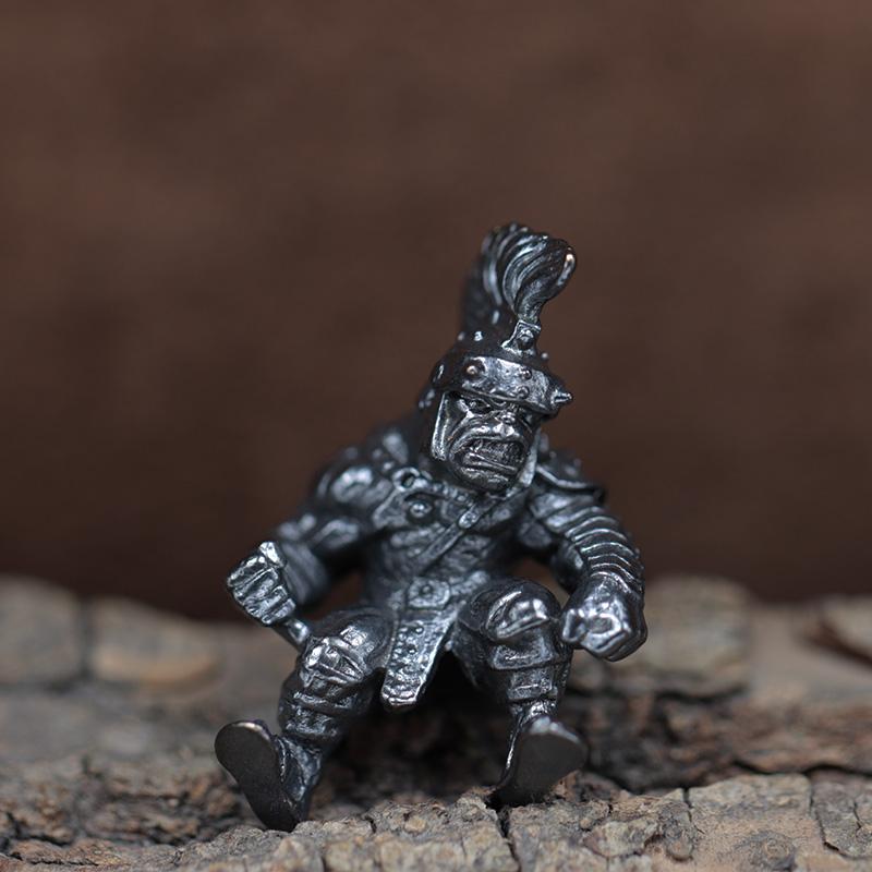 Orc Warrior Figurine Brass Knife Beads EDC DIY Paracord Woven Bracelets Lanyard Pendants Accessories Outdoor Tool Hangings