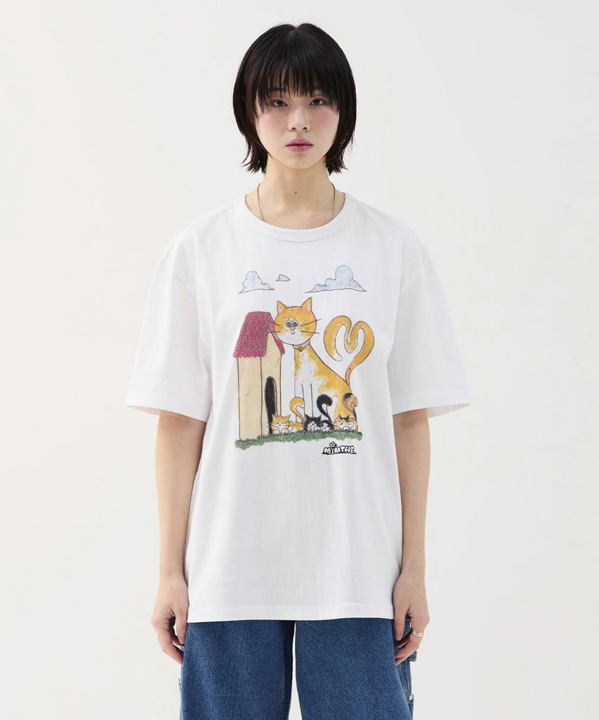Mimdeowodeulobeu Burureu X Mimde Orange Cat T-Shirt_Black