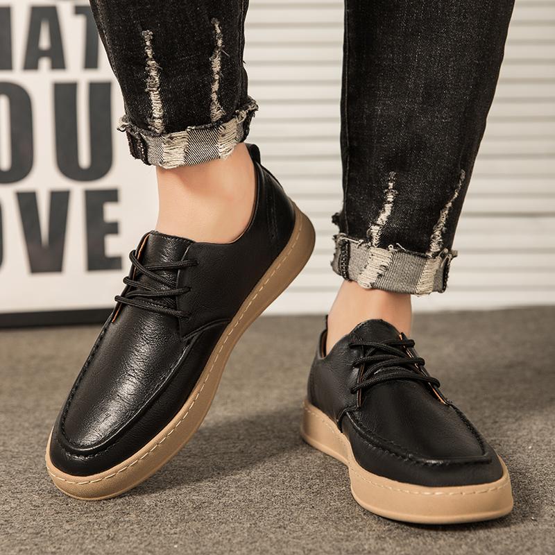 Fashion Leisure business men's new lace up leather shoes  Fashion Design outdoor party Comfortable Breathable and  mesh design shoes