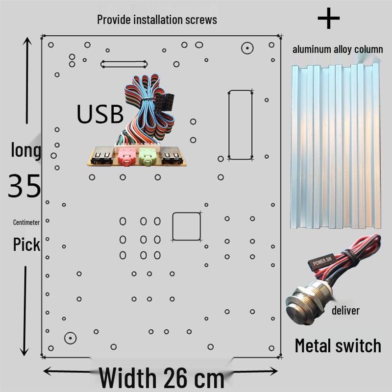 Einfaches Acryl-Gehäuse mit offenem Rahmen für MATX/ITX-Motherboards