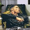Football Star Printed Picnic Blankets R-ronaldo M-Messis Warm Blanket Soft and Comfortable Blanket Home Travel Birthday Gift