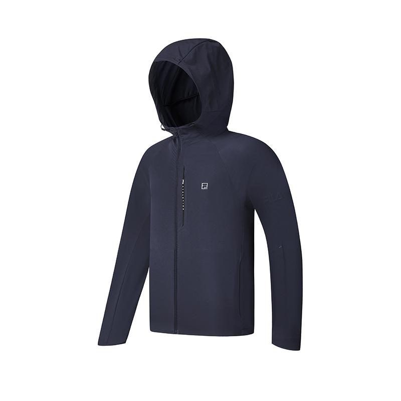 FILA Jackets Men's RD Royal Blue Hooded Moderate Wind Shell A11M421709FNV
