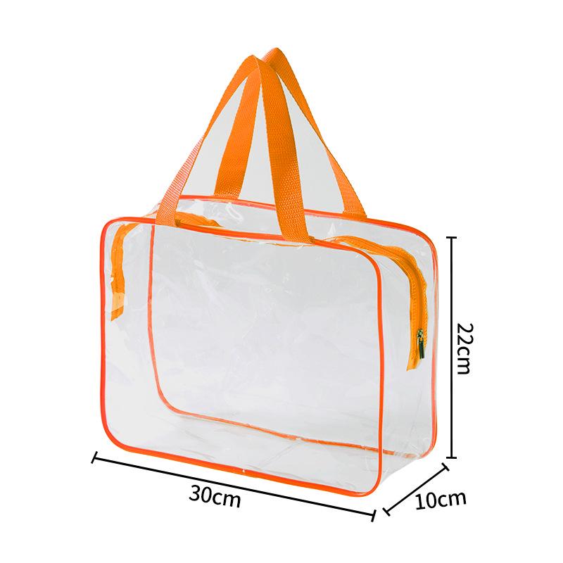 Waterproof Transparent PVC Makeup Bag with Custom Pattern and Large Capacity