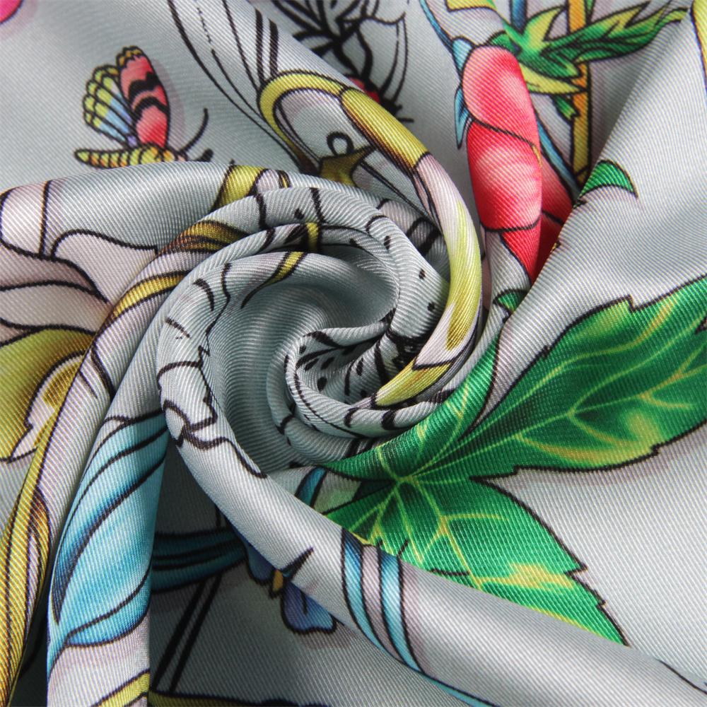 90cm Seidenschal Damen Bäume Bedruckt Quadratische Schals Kopf Echarpes Foulards Femme Wickeltücher Strandtücher Bandana Dame Hijabs Sjaal