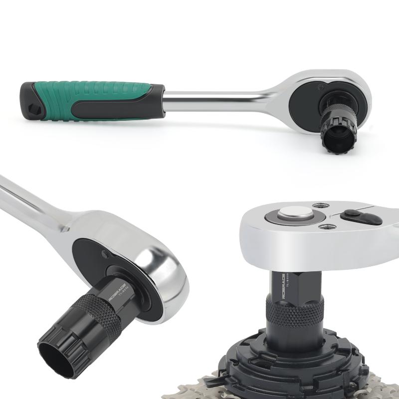 Bicycle Cassette Lockring Removal Tool 12 Teeth CR-V Steel Bike Cassette Flywheel Sprocket Remover Wrench Cycling Repair Tool