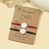 Noter Romantic 2Pcs Paired Couple Bracelet Handmade Braided Red String Braslet Stainless Steel Whale Tail Charm Love Braclet