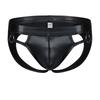 Herren Faux Lackleder Ring-Slips mit U-Beutel und Hohlrücken-Design