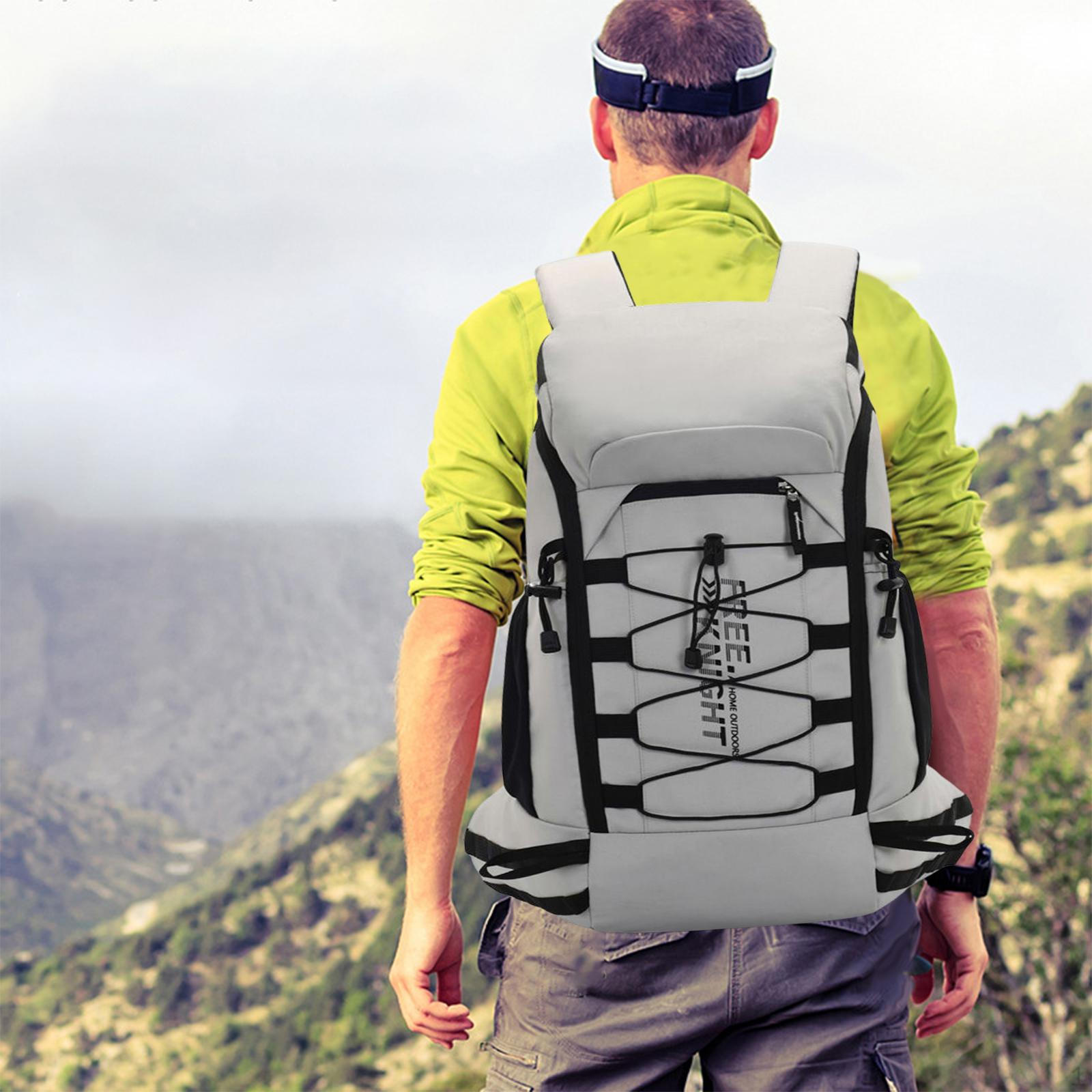 

40L Camping Backpack Lightweight Large Capacity Foldable Luggage Rucksack for Hiking Cycling сірий