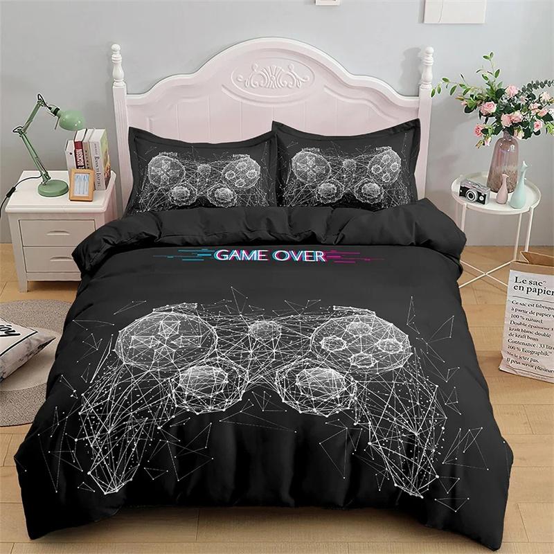 Games Comforter Cover Gamepad Bedding Collection For Boys Kids Video Modern Gamer Console Quilt 2 Or 3 Pcs Soft Twin Duvet Cover Collection