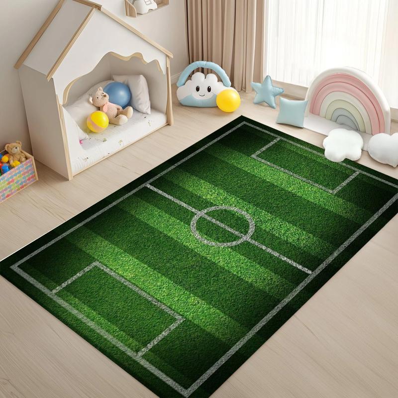 

Football Field Kids Play Rug Anti Slip Simulated Turf Carpet for Living Room Bedroom Kindergarten Game Mat Home Decoration Green 40x60CM