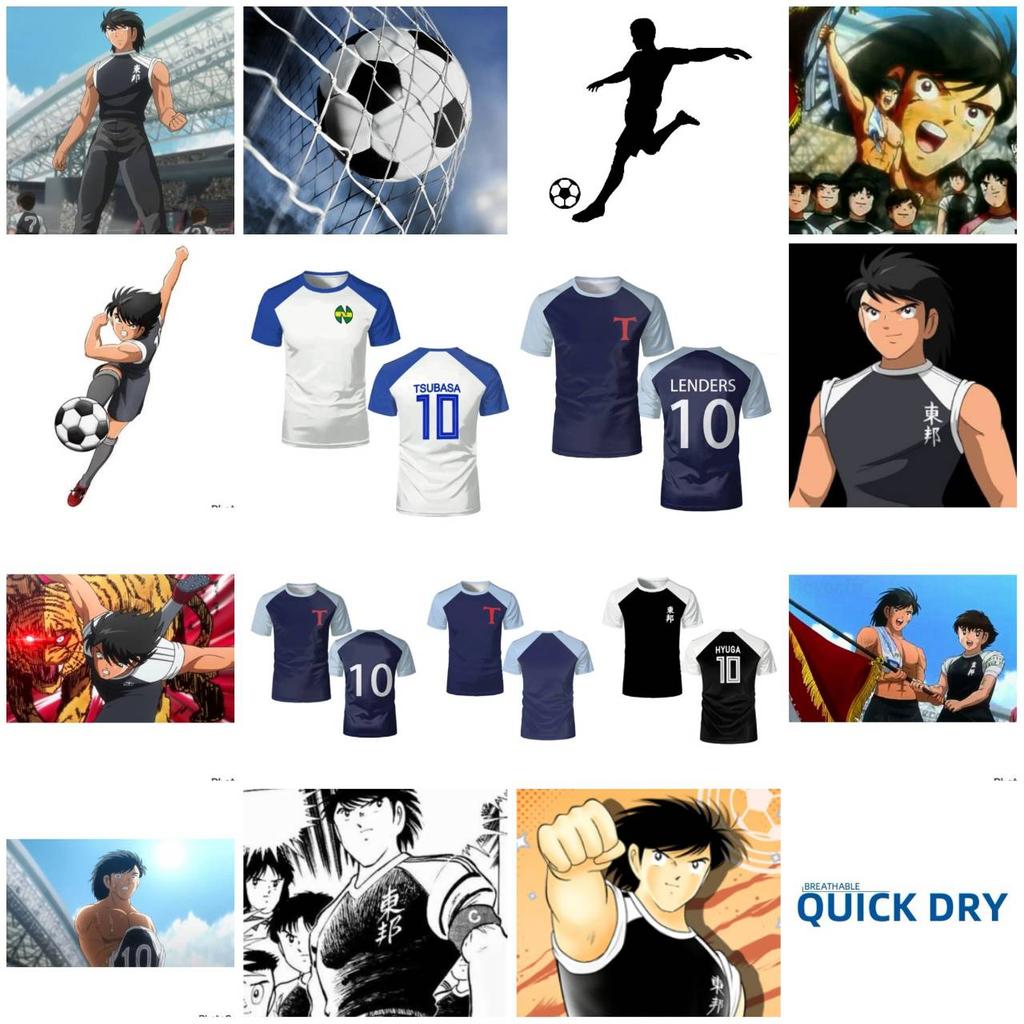 Hyuga Lenders Tsubasa Cartoon Animation Anime Football Soccer T-Shirt Nation Jersey Japan Print Sport Vintage Short Sleeve Uniform Cosplay Unisex