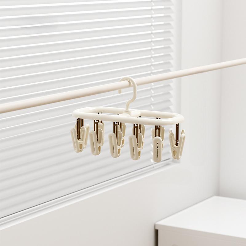 Home Sock Drying Rack With Multiple Clips, Underwear Drying Rack, Baby Clothes Hanger With Clip Storage, Sock Drying Tool