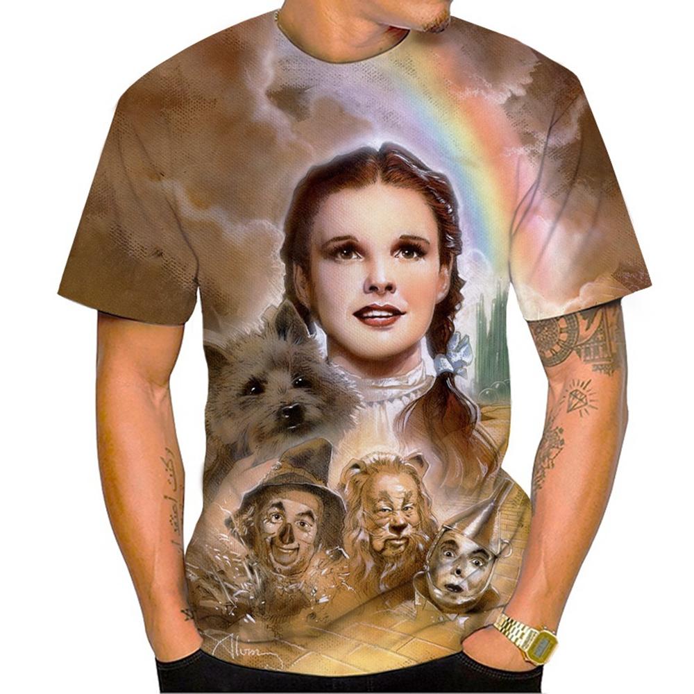 T-shirt da uomo estiva girocollo con stampa 3D