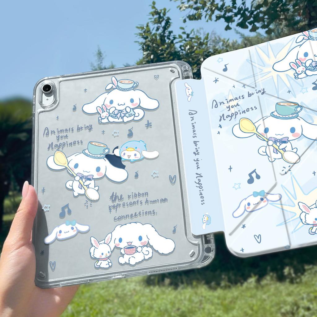 Applicable To iPadair8/7/6 Tablet Case 11th Generation Line Puppy Transparent Case 11/13 Inch Pro with Pen Slot