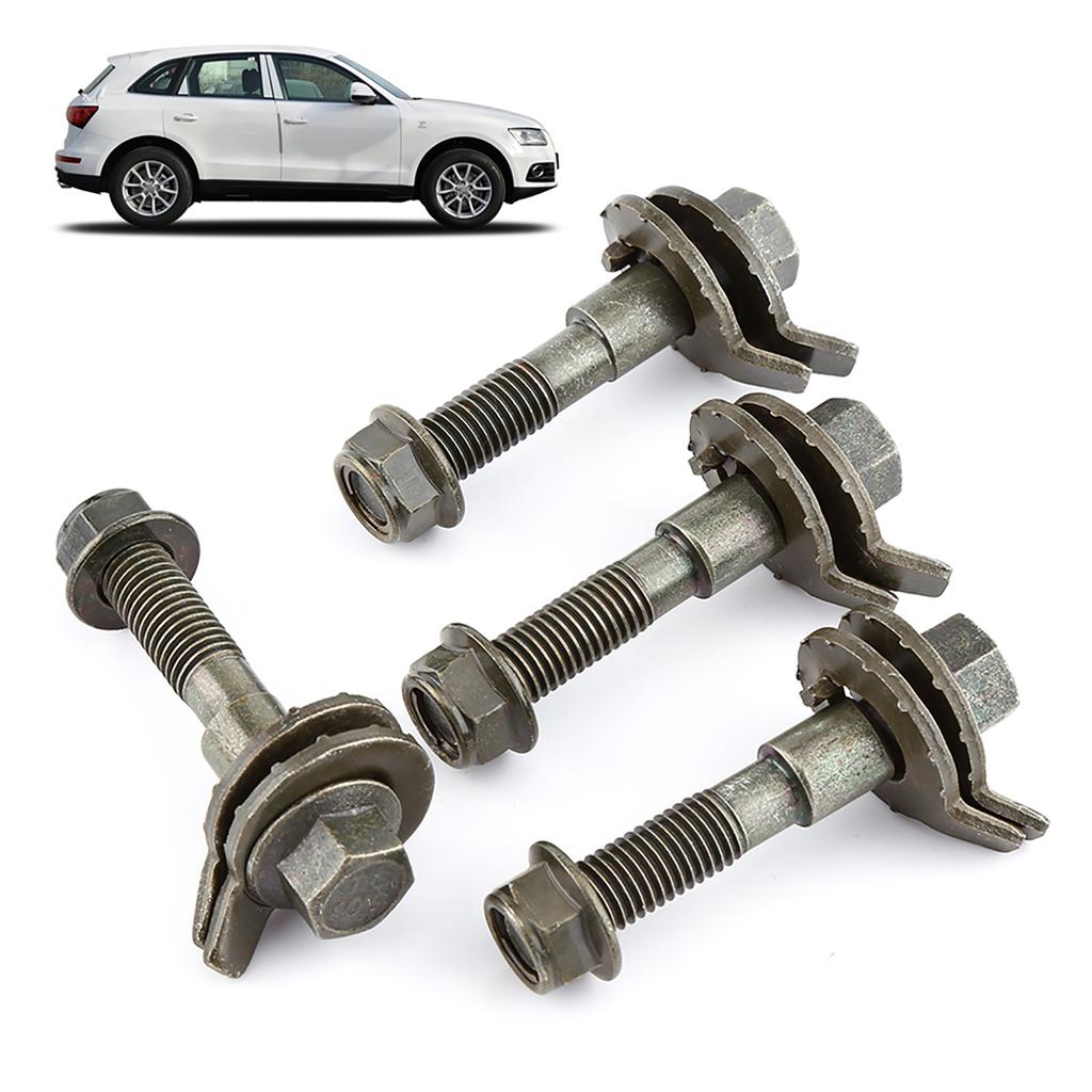 4pcs 14mm Steel Adjustable Camber Bolt Kit for Vehicle Wheel Alignment Camber Correction Cam Bolt Set