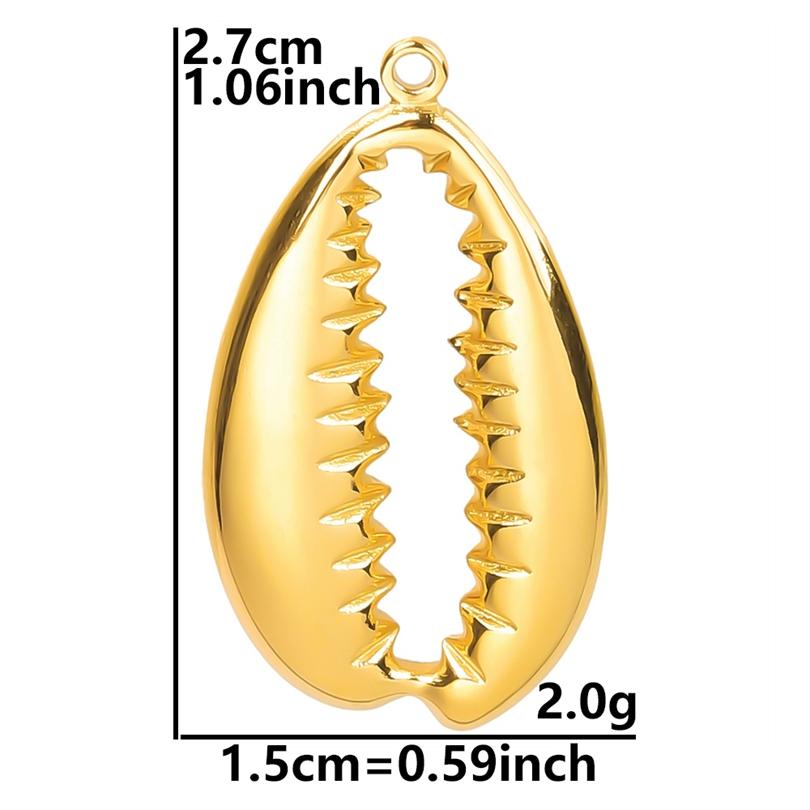 6pcs Real Gold Plated Ocean Animal Turtle Shell Conch Starfish Diy Charms For Jewelry Making Bulk Stainless Steel Charm Pendant