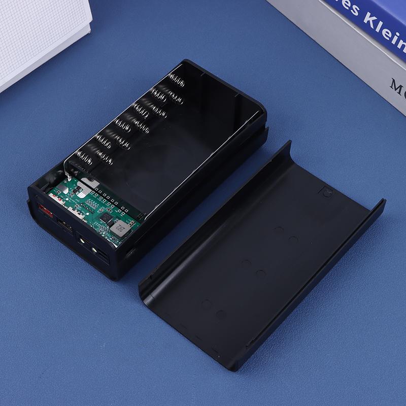 T12 Quick Charge Qc3.0 Diy 12 X 18650 Battery Power Bank Case Holder Portable Battery Storage Box With Lcd Display
