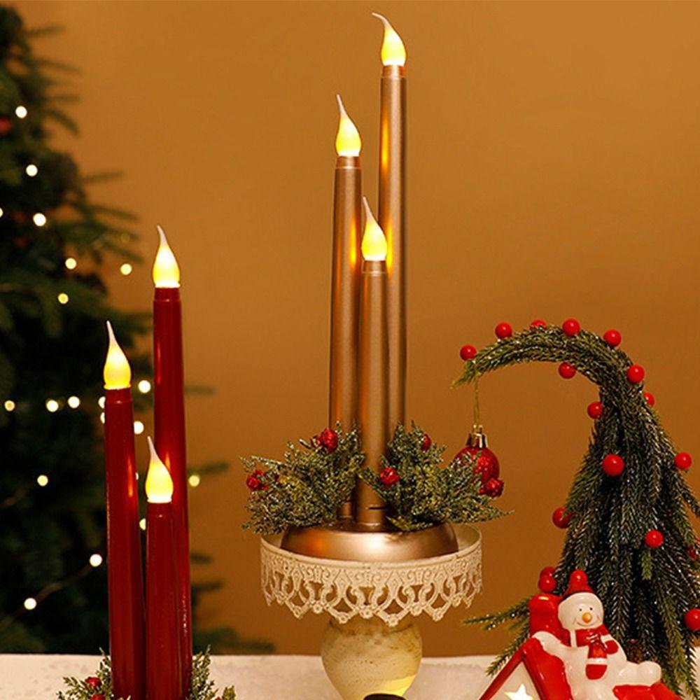 Retro Christmas LED Candles Light Flickering Electric Candle Tealight  Home New Year Decor