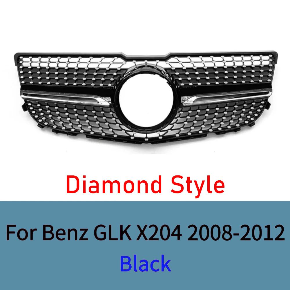 Für Mercedes GLK X204 2013-2015 Frontgrill Passend für GLK280 GLK300 GLK350 Kühlergrill mit Netz ABS Chrom-Zierleiste