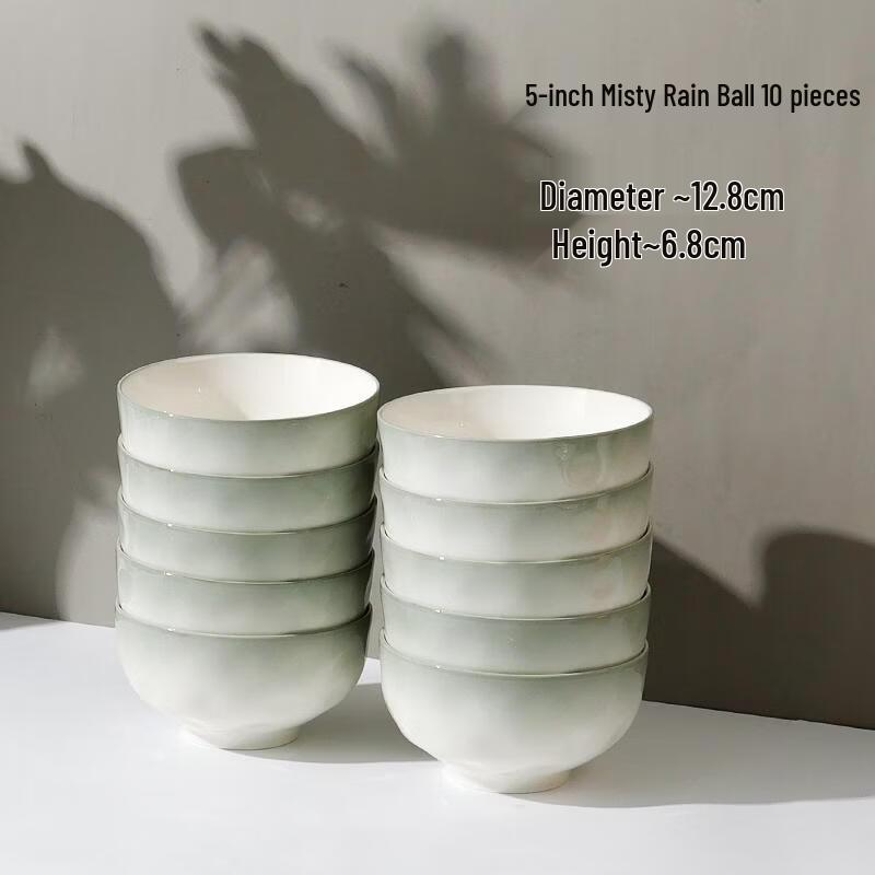 HANDUNYOU Minimalist 5-inch Ceramic Rice Bowl Set