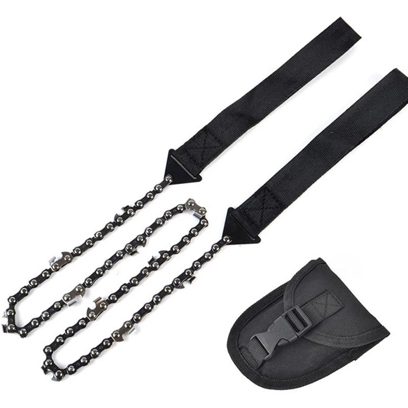 11/33 Tooth Pocket Chainsaw Rope Saw Hand Chain Saw for Tree Cutting Pocket Chain Camping Saws Outdoor Tools Camping Equipment