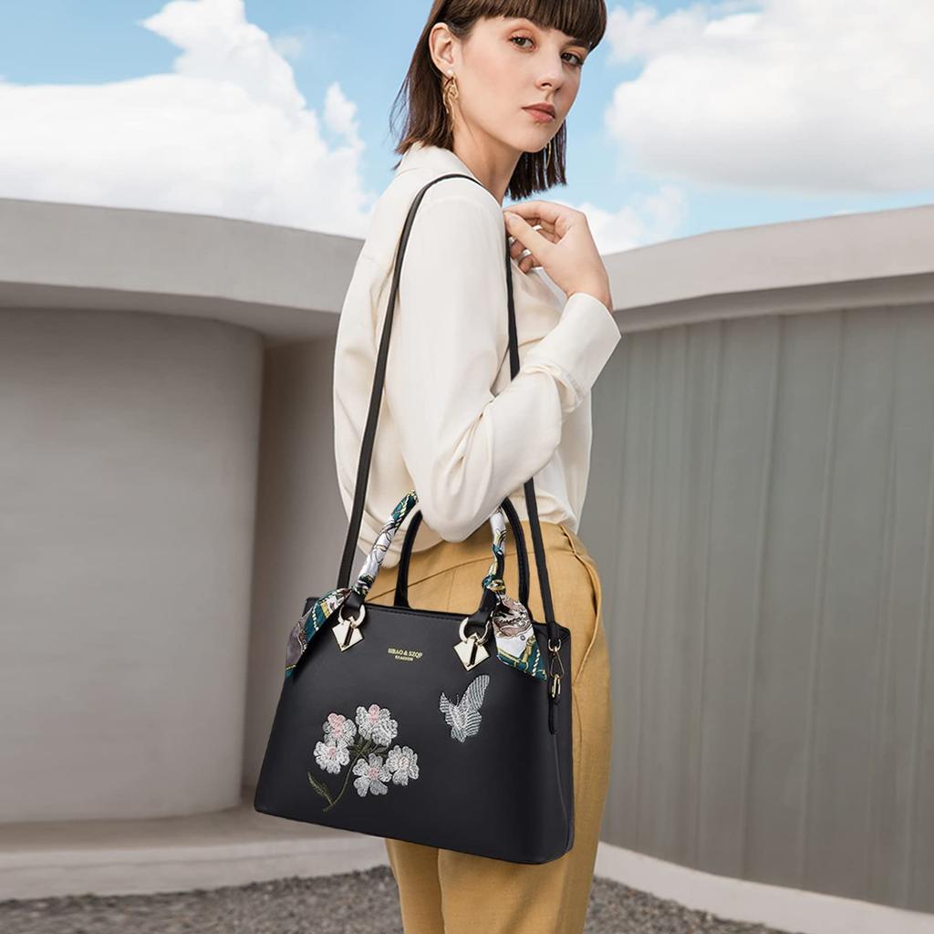 Sling Shoulder Bag with Handbag with Shoulder Crossbody PU Mini NICOLE&DORIS Women's Scarf, Embroidery, Bag, Bag, Leather, Bag, Water-Repellent