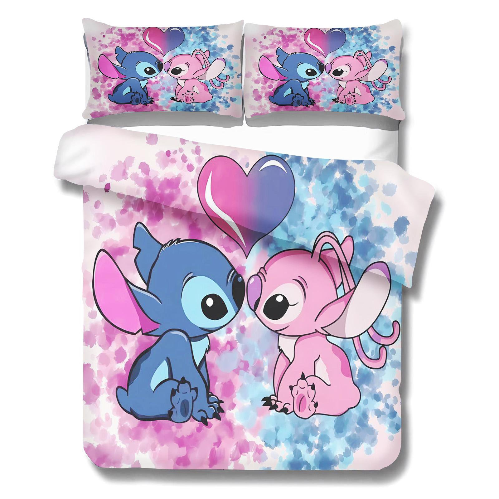 

3pcs Love Stitch Pattern Quilt Cover Set - Soft And Comfortable Bedding Set For Bedroom, Guestroom And Dorm( Not Filling) 264x229cm