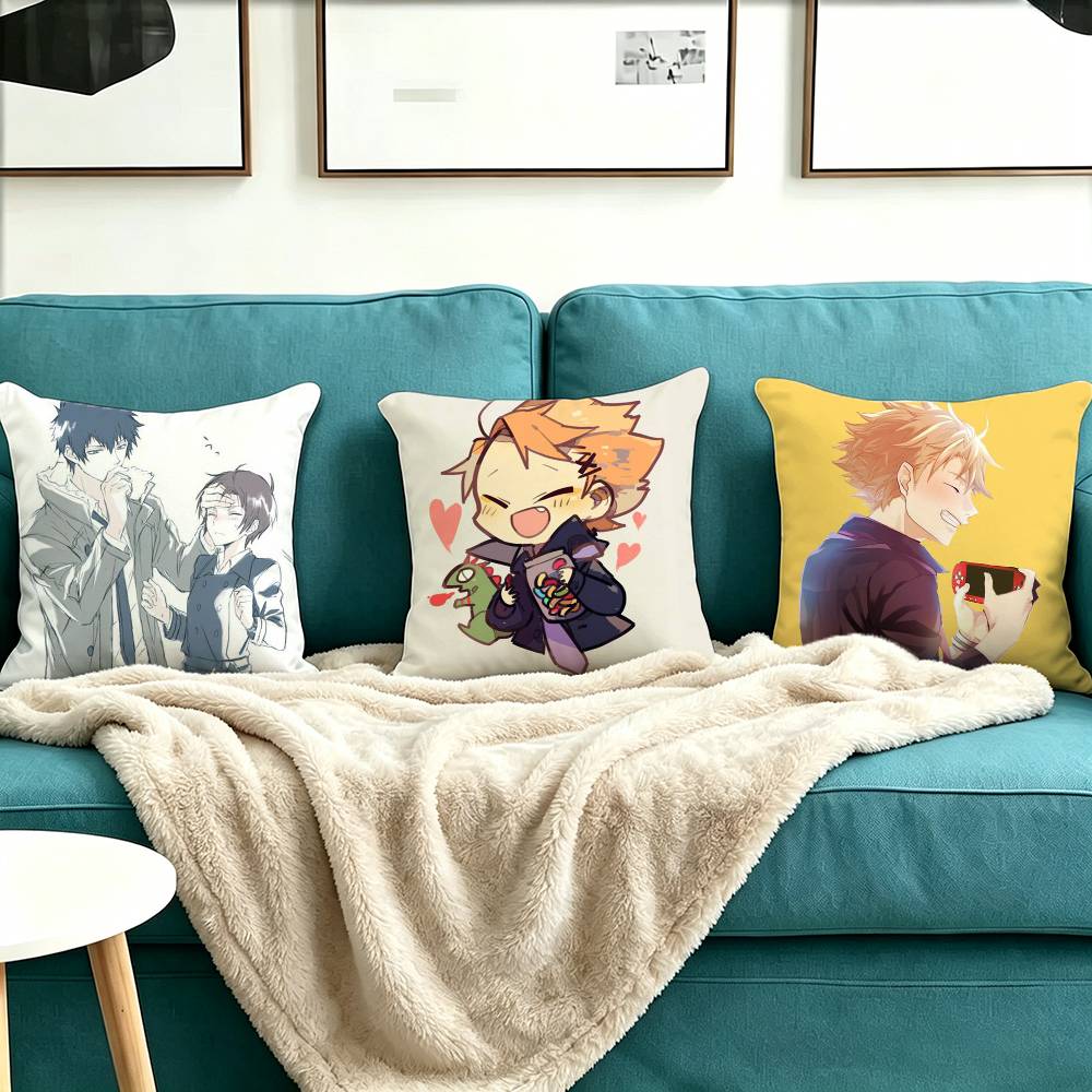 Psycho Pass Square Double-Sided printed Pillow Case Bedroom Bedside Pillow Sofa Cushion Cover