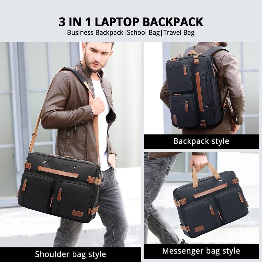 Multifunktionaler Business-Reiserucksack – Konvertierbare 3-in-1 Laptoptasche, Aktentasche & Umhängetasche, Wasserdicht & Diebstahlsicher, Passend für 15,6"/17,3" Laptops