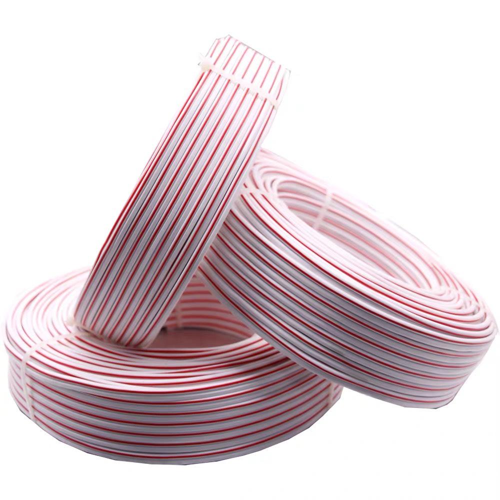 Oxygen-Free Copper Tin-Plated RVB Red/White 2-Core Wire for Luminous Lamp/Broadcast Power - Available in 0.5/0.75/1.0 Square Sizes.