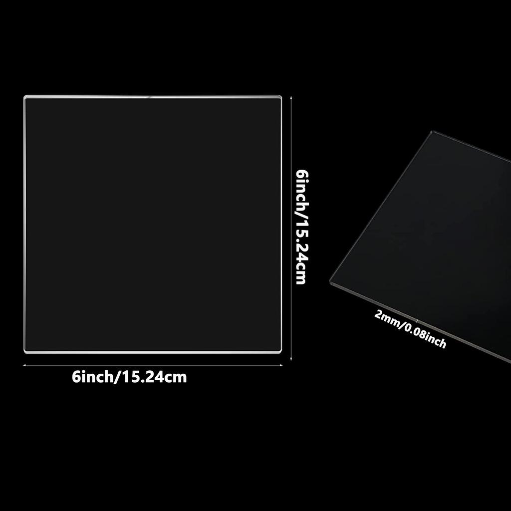 2mm Thick Clear Acrylic Square Sheet Panel Acrylic Board for Sign, DIY Display Project, Photo Frame, Craft and Painting Custom